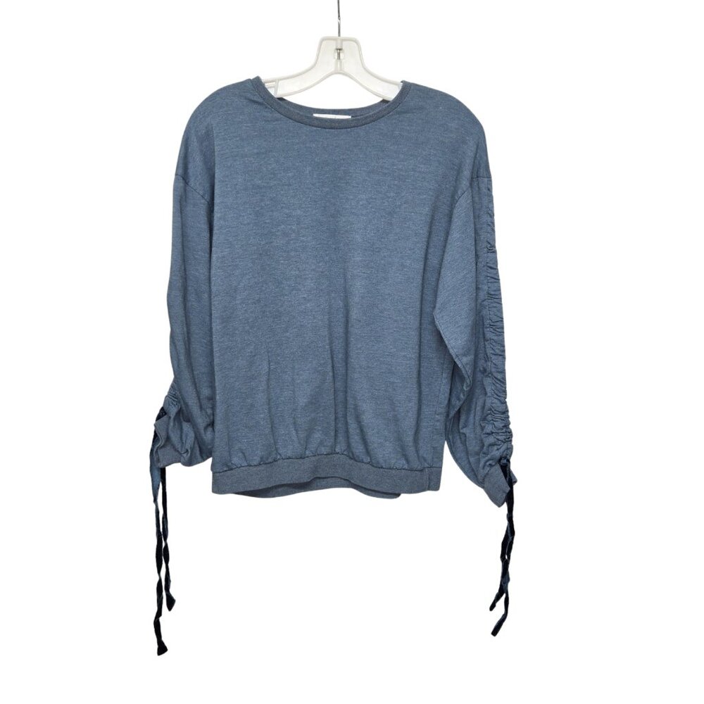 Dont Ask Why Womens M Blue Cinched Sleeve Top Sweatshirt Italy Relaxed Cozy